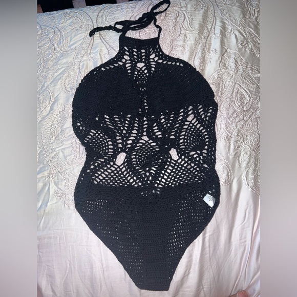 Charlotte Russe Other - NWT Charlotte Russe Black Crochet One Piece Swimsuit